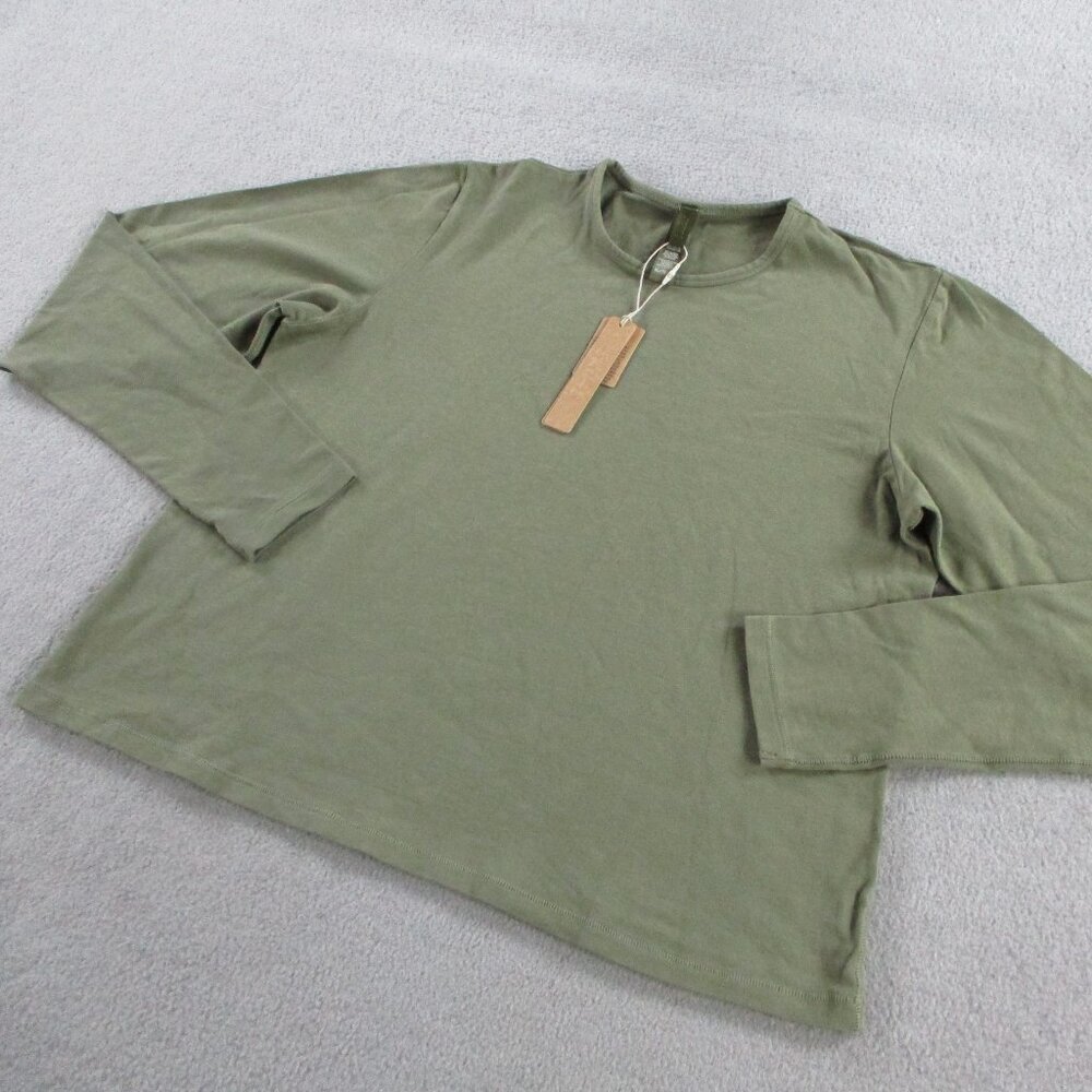 SKIMS T Shirt Womens XL Army Green Vintage Cropped Long Sleeve NWT - Picture 3 of 7